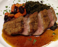 Roasted Duck Breast, Roasted Root Vegetables and Greens
